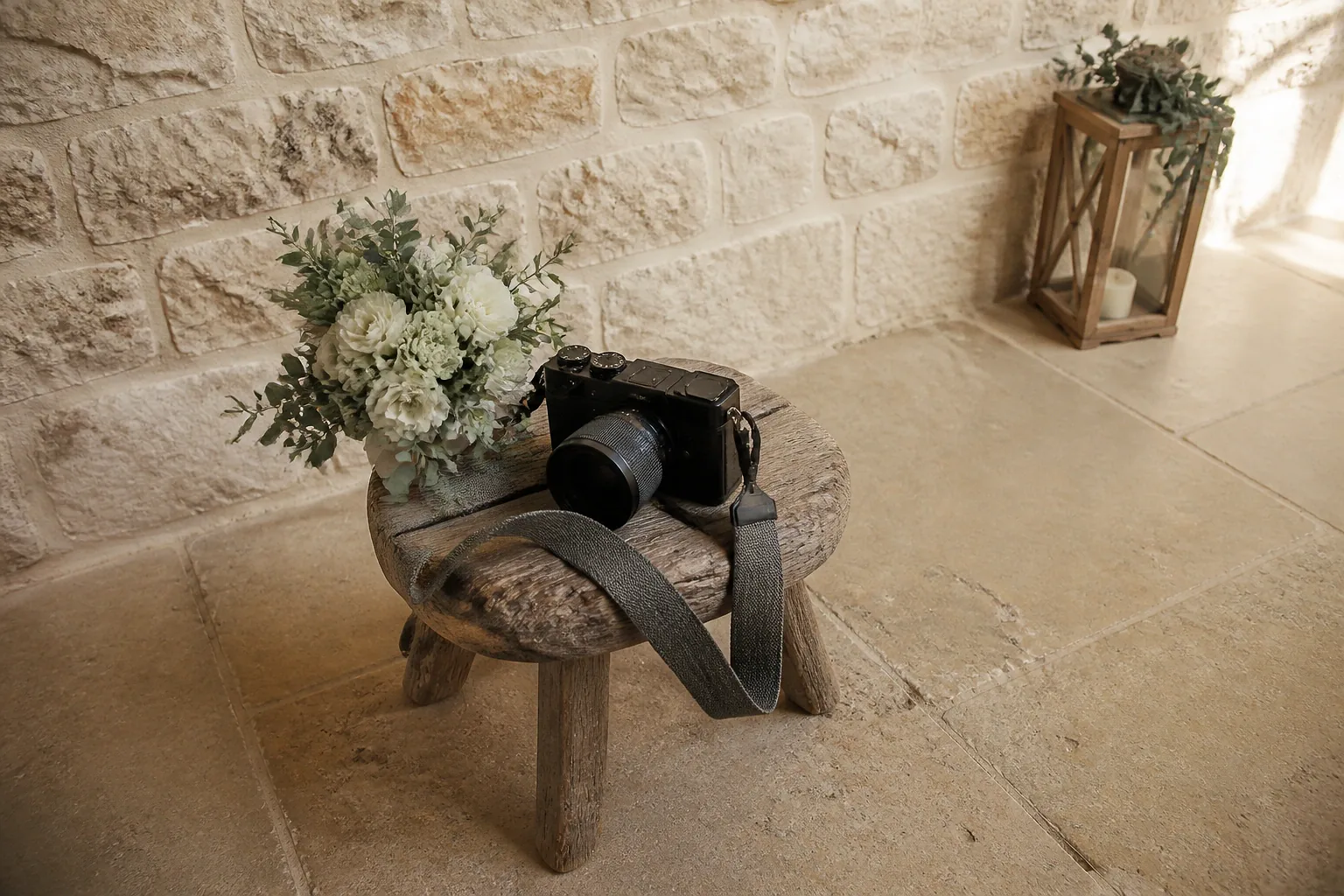 Appareil photo et accessoires de reportage de mariage — illustration générée par IA