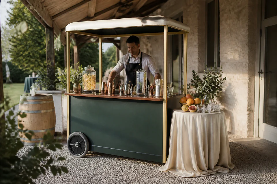 Service mobile de restauration pour une réception — illustration générée par IA