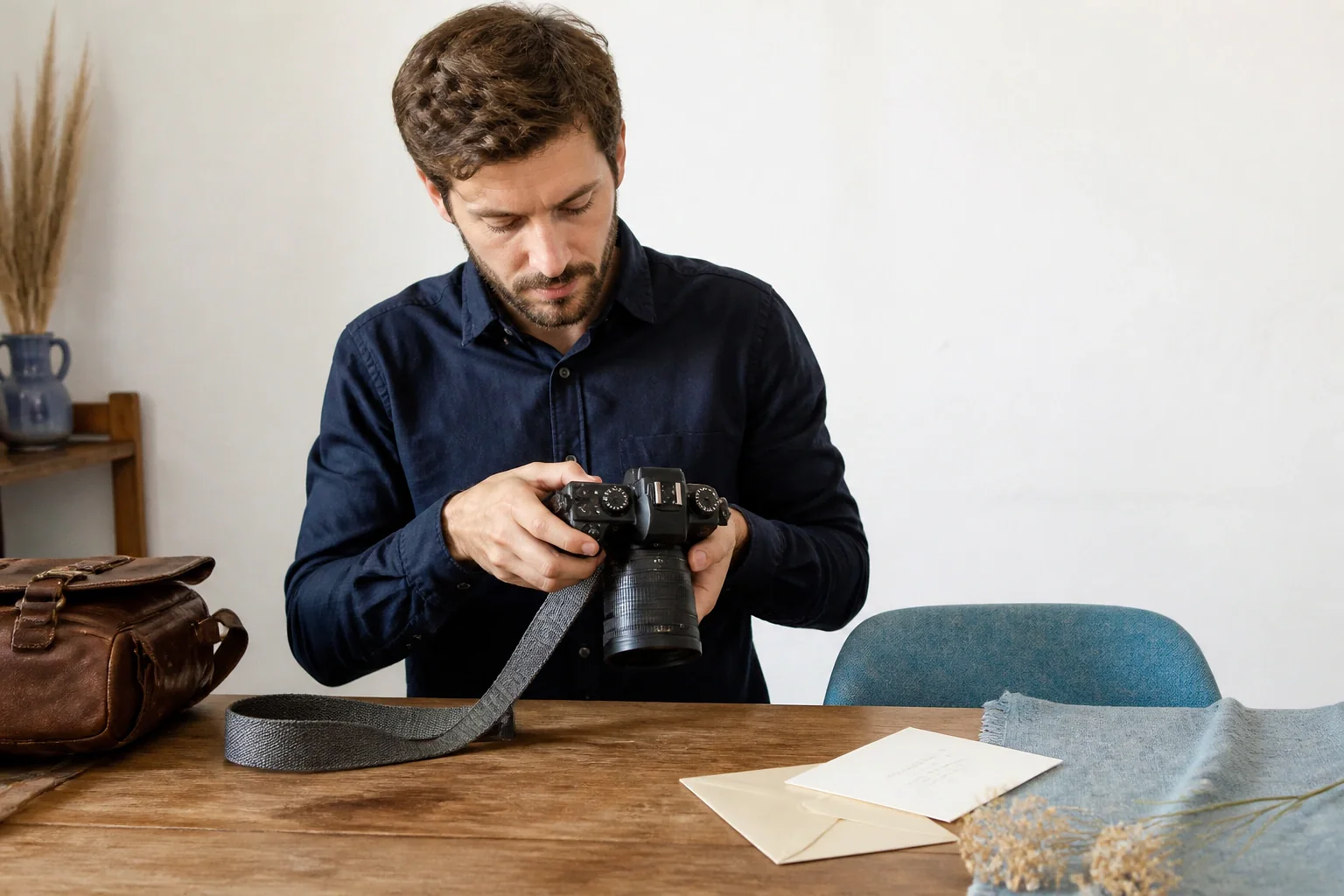 Appareil photo et accessoires de reportage de mariage — illustration générée par IA