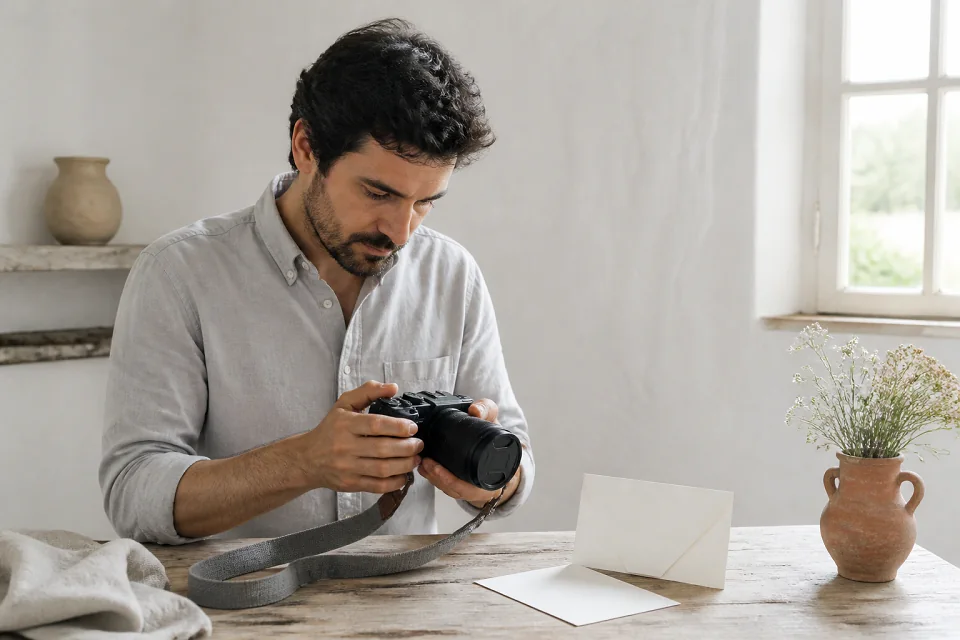 Appareil photo et accessoires de reportage de mariage — illustration générée par IA