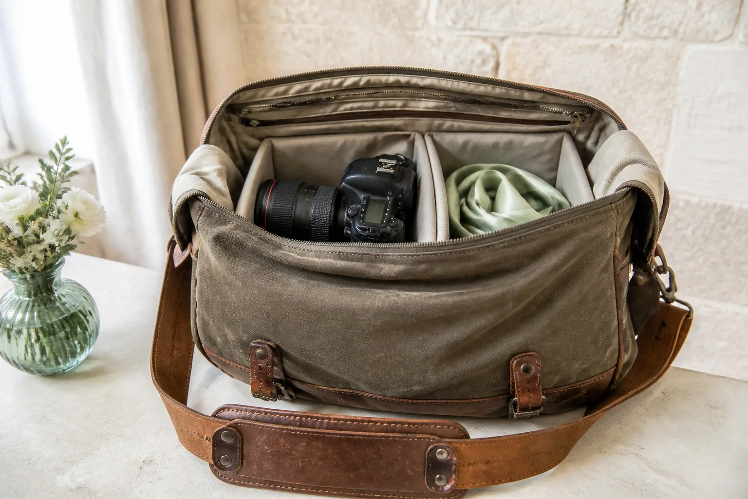 Appareil photo et accessoires de reportage de mariage — illustration générée par IA