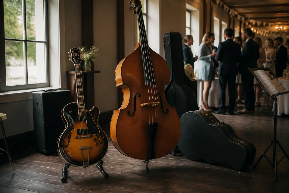 Instruments préparés pour un groupe de mariage — illustration générée par IA