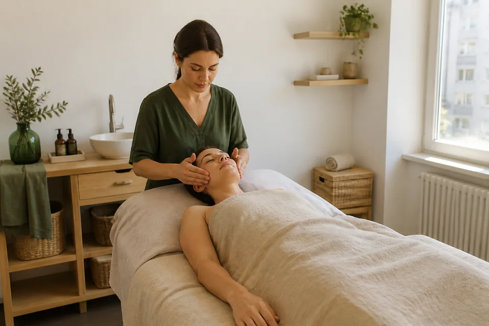 Préparation de soins esthétiques avant un mariage — illustration générée par IA