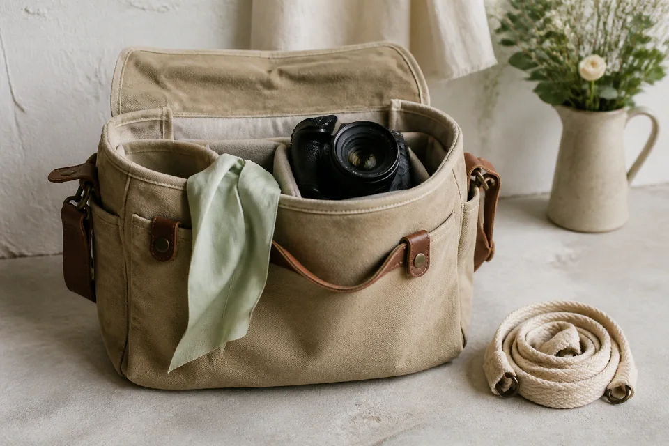 Appareil photo et accessoires de reportage de mariage — illustration générée par IA