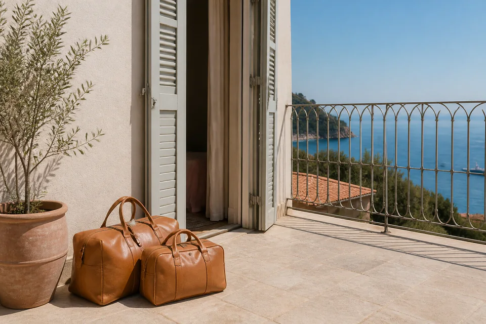 Bagages et hébergement pour un voyage de noces — illustration générée par IA