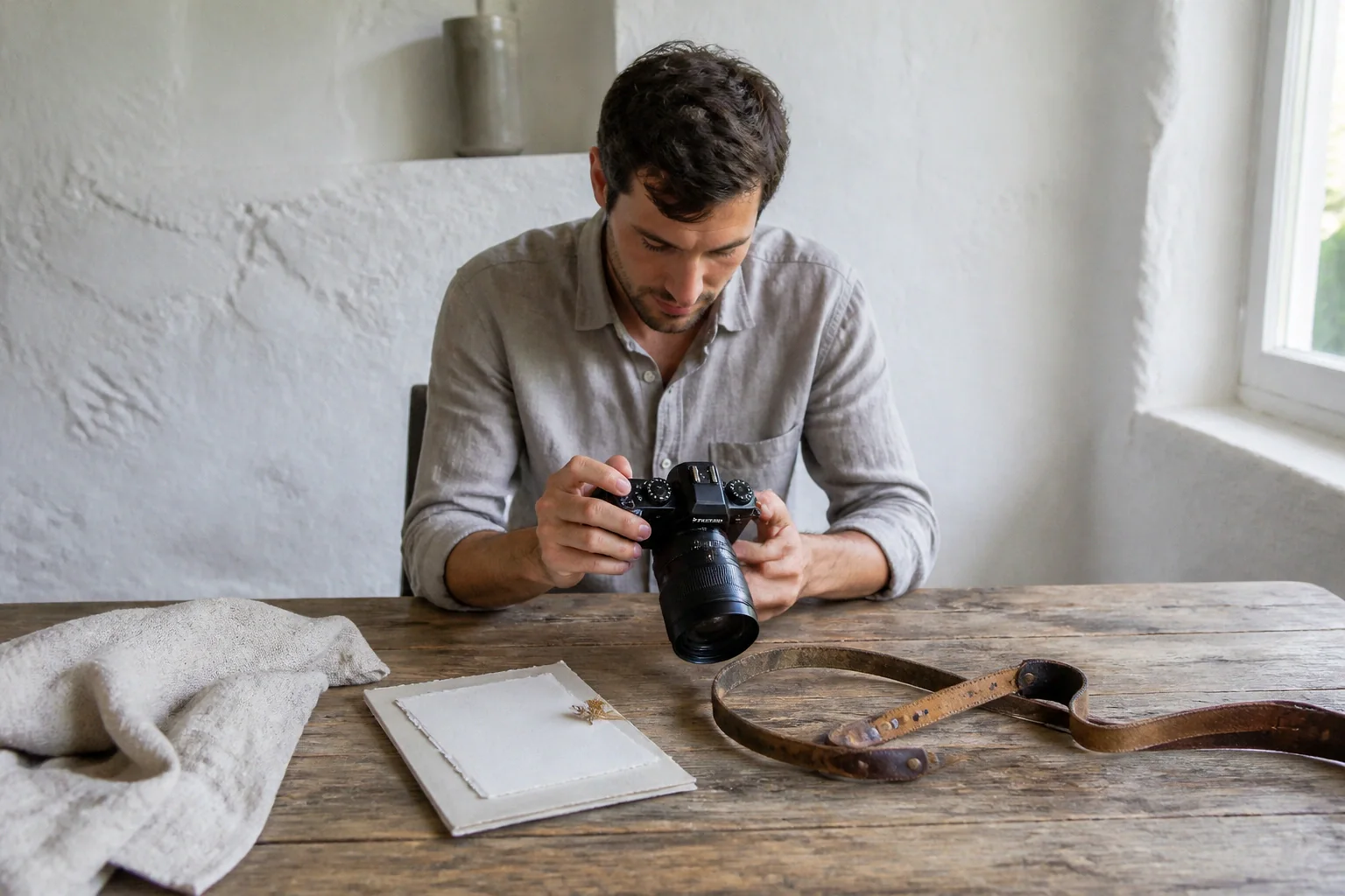 Appareil photo et accessoires de reportage de mariage — illustration générée par IA