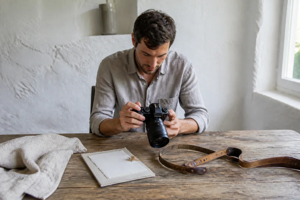 Appareil photo et accessoires de reportage de mariage — illustration générée par IA