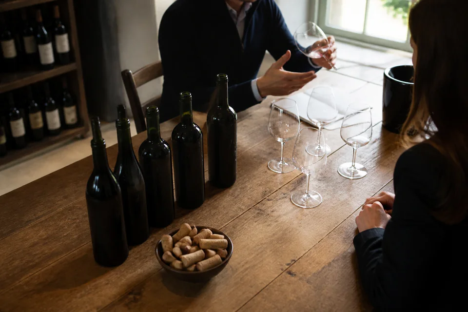 Sélection de boissons pour une réception de mariage — illustration générée par IA