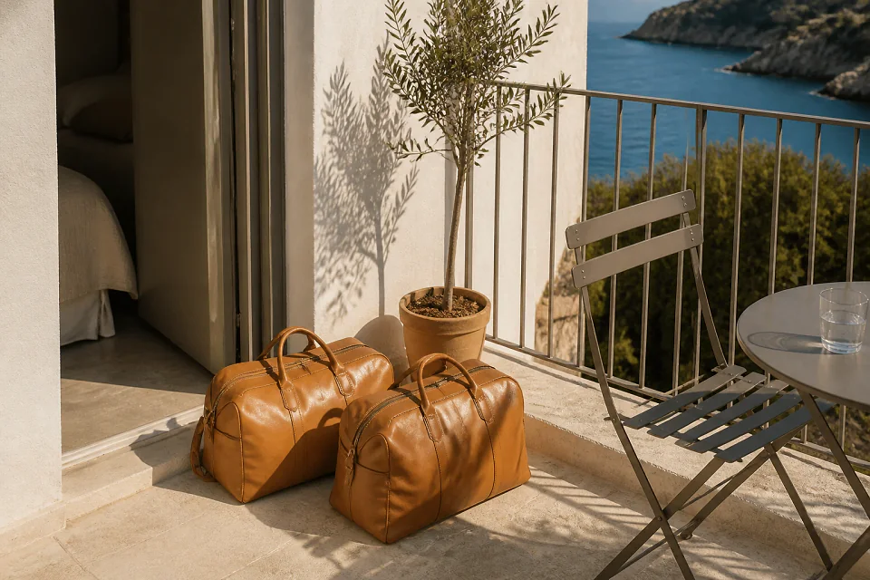 Bagages et hébergement pour un voyage de noces — illustration générée par IA