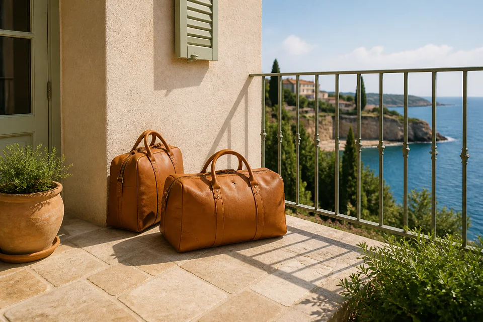 Bagages et hébergement pour un voyage de noces — illustration générée par IA