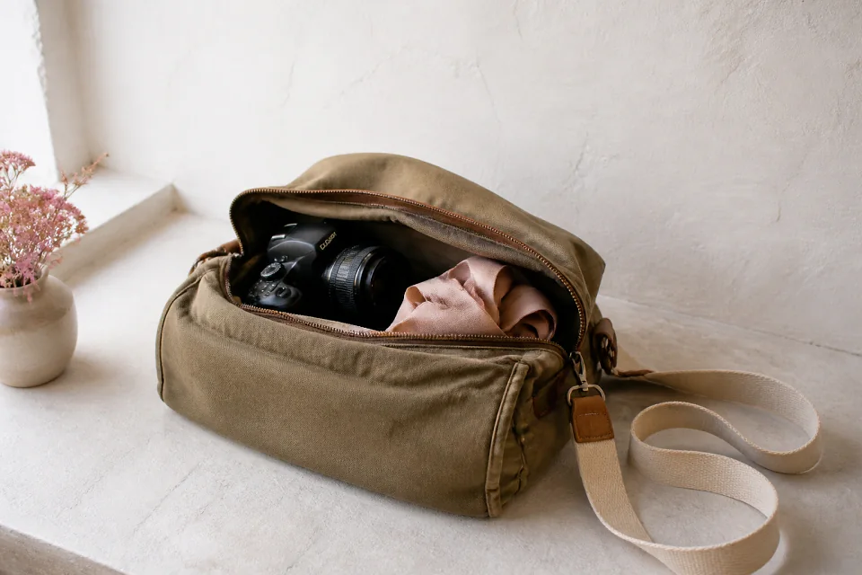 Appareil photo et accessoires de reportage de mariage — illustration générée par IA