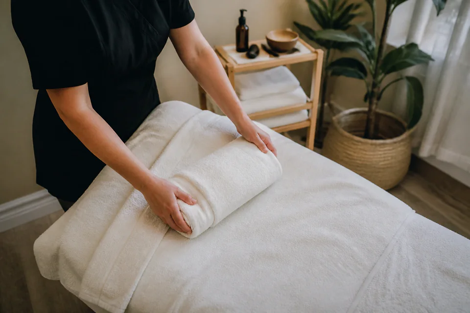 Préparation de soins esthétiques avant un mariage — illustration générée par IA