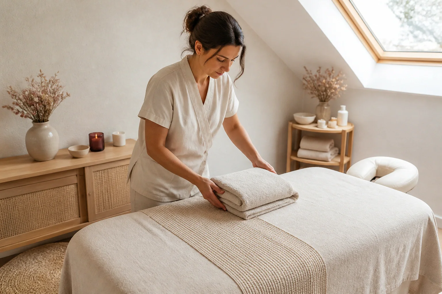 Préparation de soins esthétiques avant un mariage — illustration générée par IA