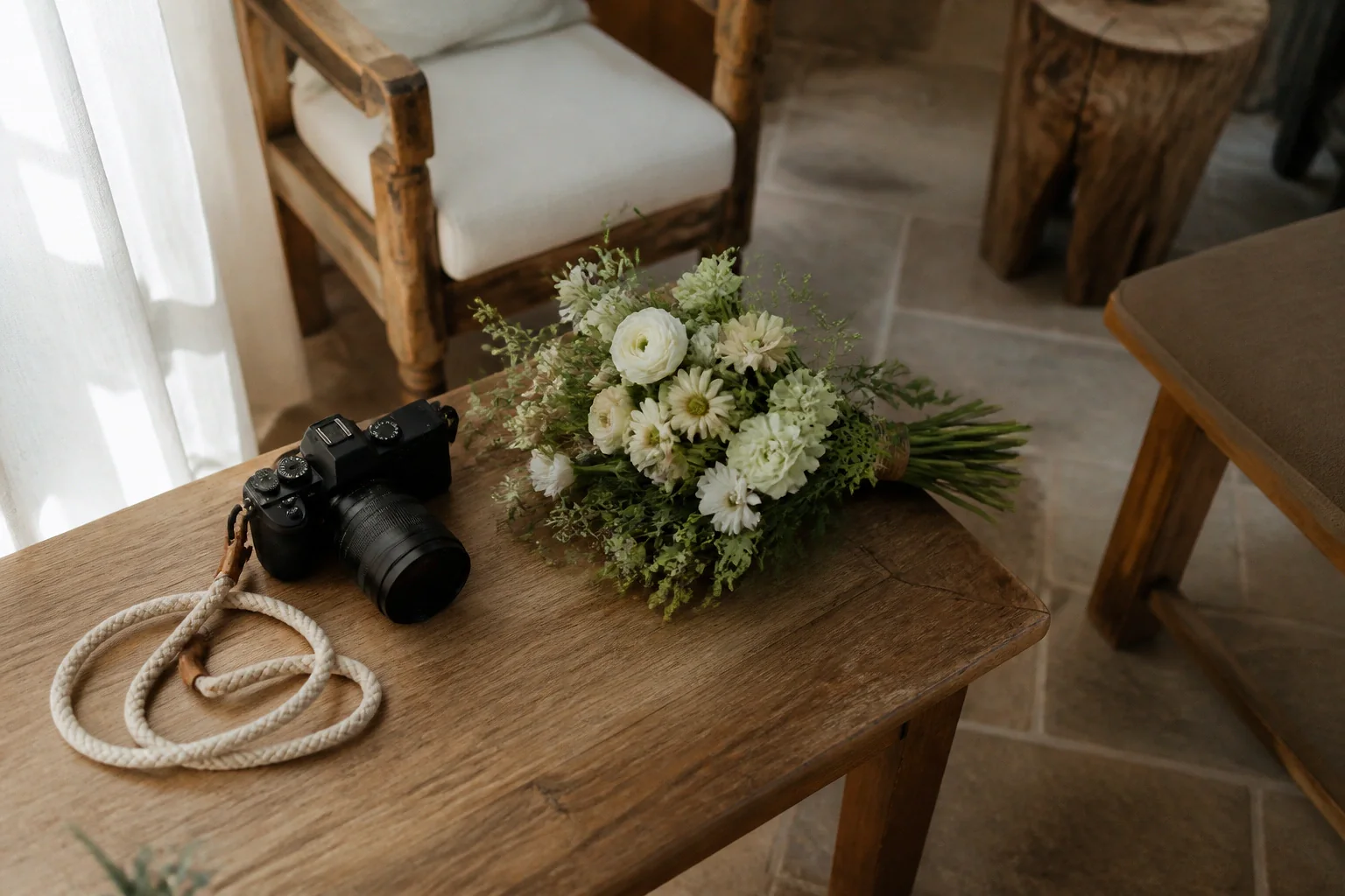 Appareil photo et accessoires de reportage de mariage — illustration générée par IA
