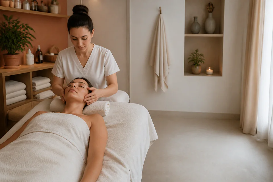 Préparation de soins esthétiques avant un mariage — illustration générée par IA