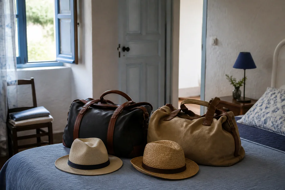 Bagages et hébergement pour un voyage de noces — illustration générée par IA