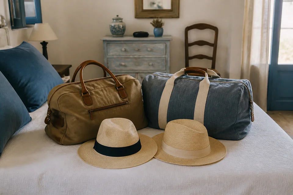 Bagages et hébergement pour un voyage de noces — illustration générée par IA