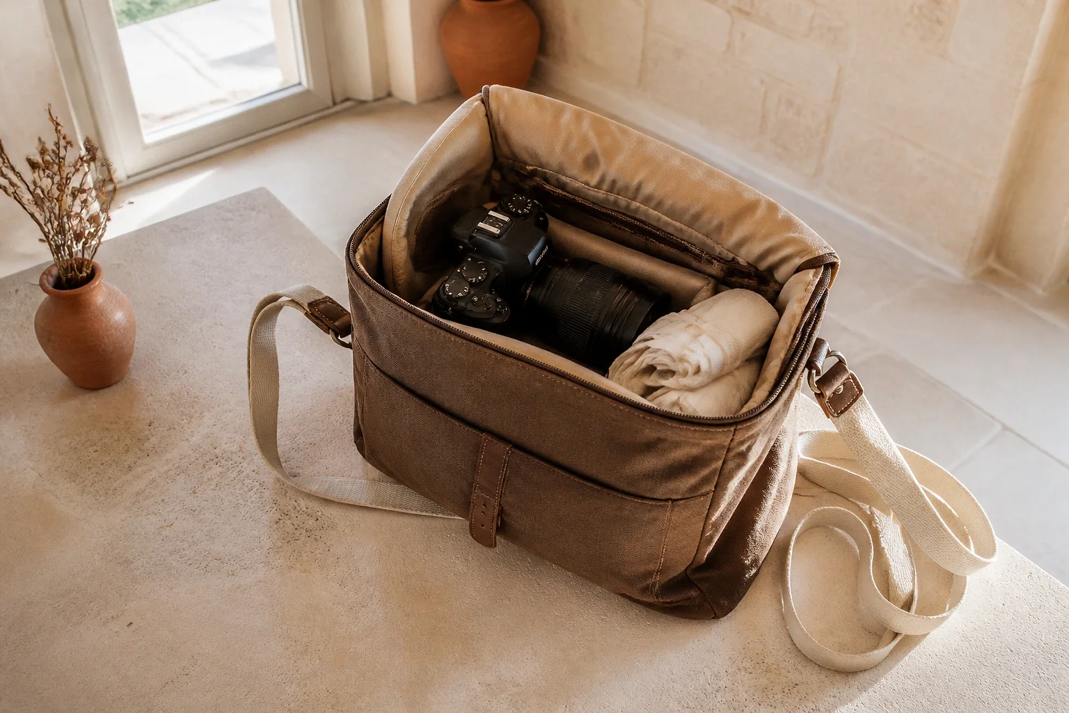 Appareil photo et accessoires de reportage de mariage — illustration générée par IA