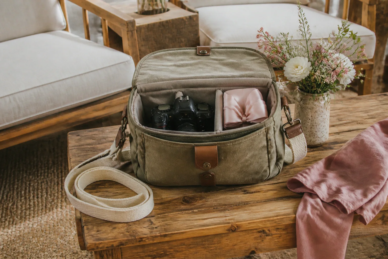 Appareil photo et accessoires de reportage de mariage — illustration générée par IA