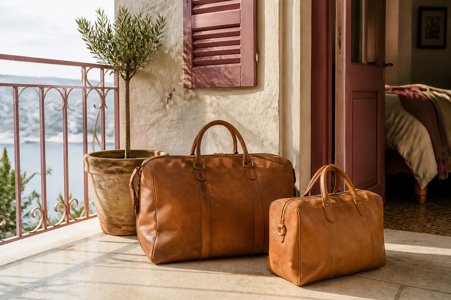 Bagages et hébergement pour un voyage de noces — illustration générée par IA
