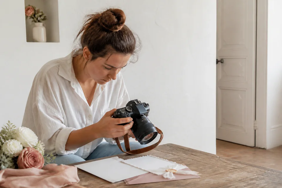 Appareil photo et accessoires de reportage de mariage — illustration générée par IA