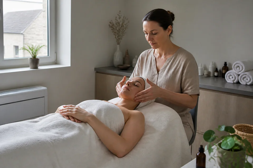 Préparation de soins esthétiques avant un mariage — illustration générée par IA