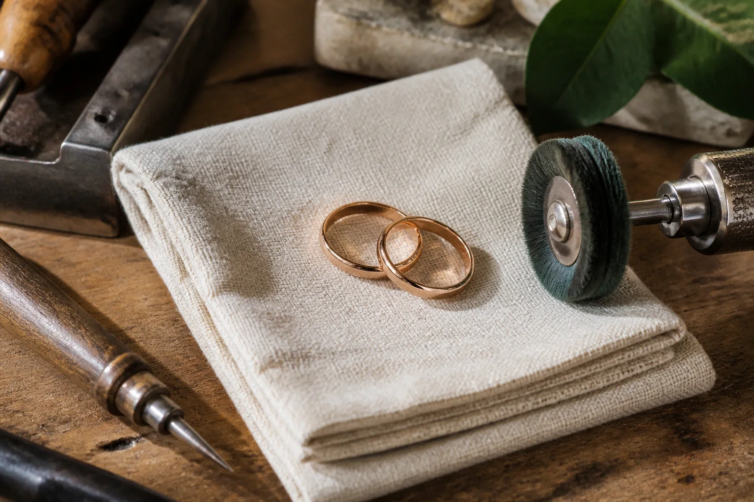 Alliances et travail de bijouterie de mariage — illustration générée par IA