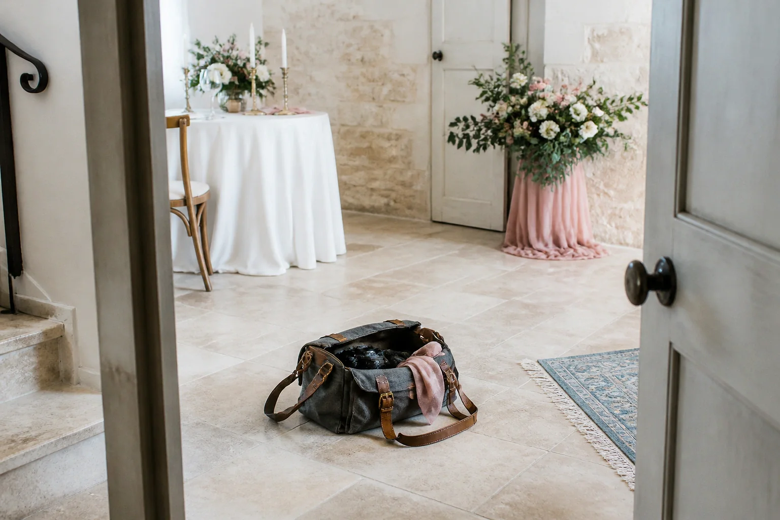 Appareil photo et accessoires de reportage de mariage — illustration générée par IA
