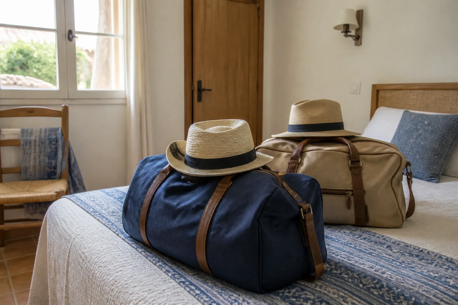 Bagages et hébergement pour un voyage de noces — illustration générée par IA