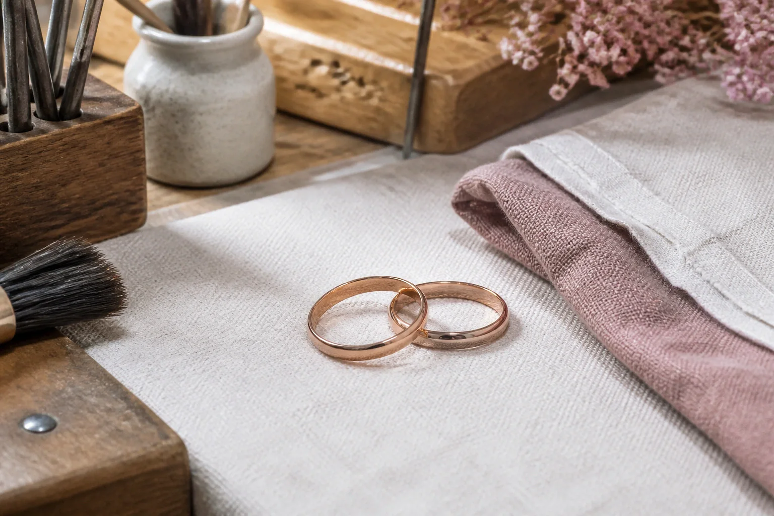 Alliances et travail de bijouterie de mariage — illustration générée par IA