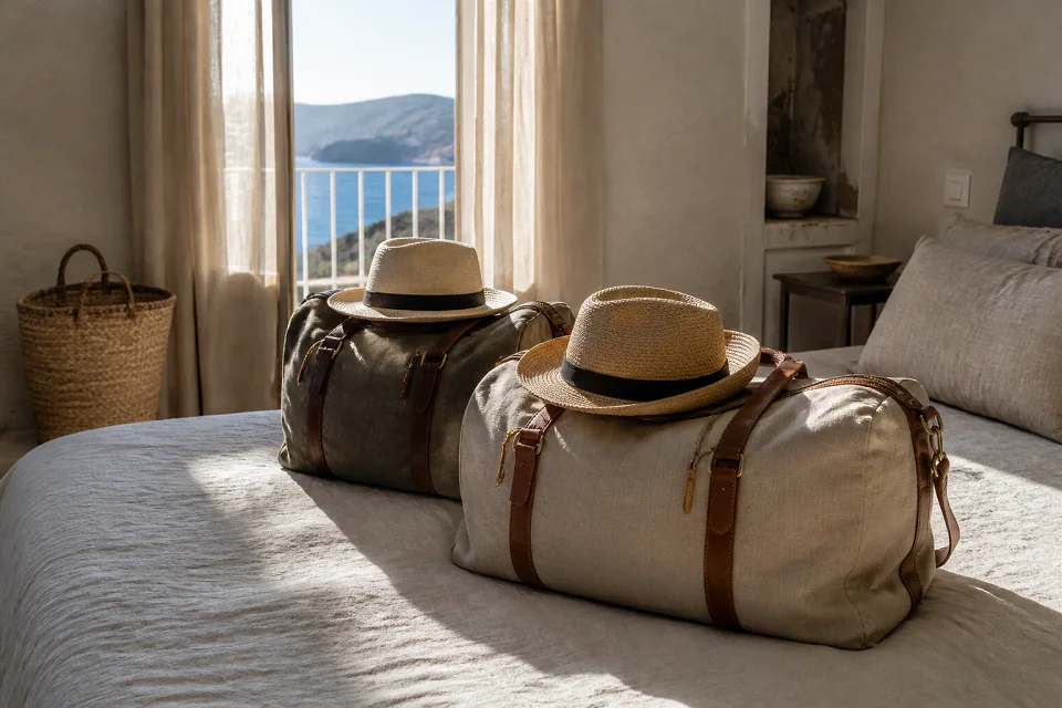 Bagages et hébergement pour un voyage de noces — illustration générée par IA