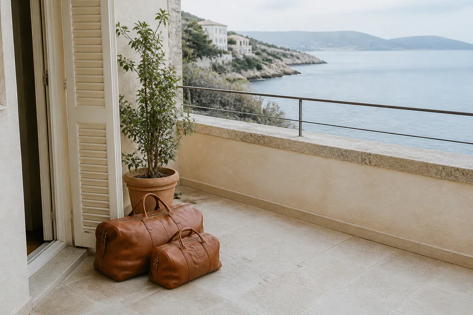 Bagages et hébergement pour un voyage de noces — illustration générée par IA