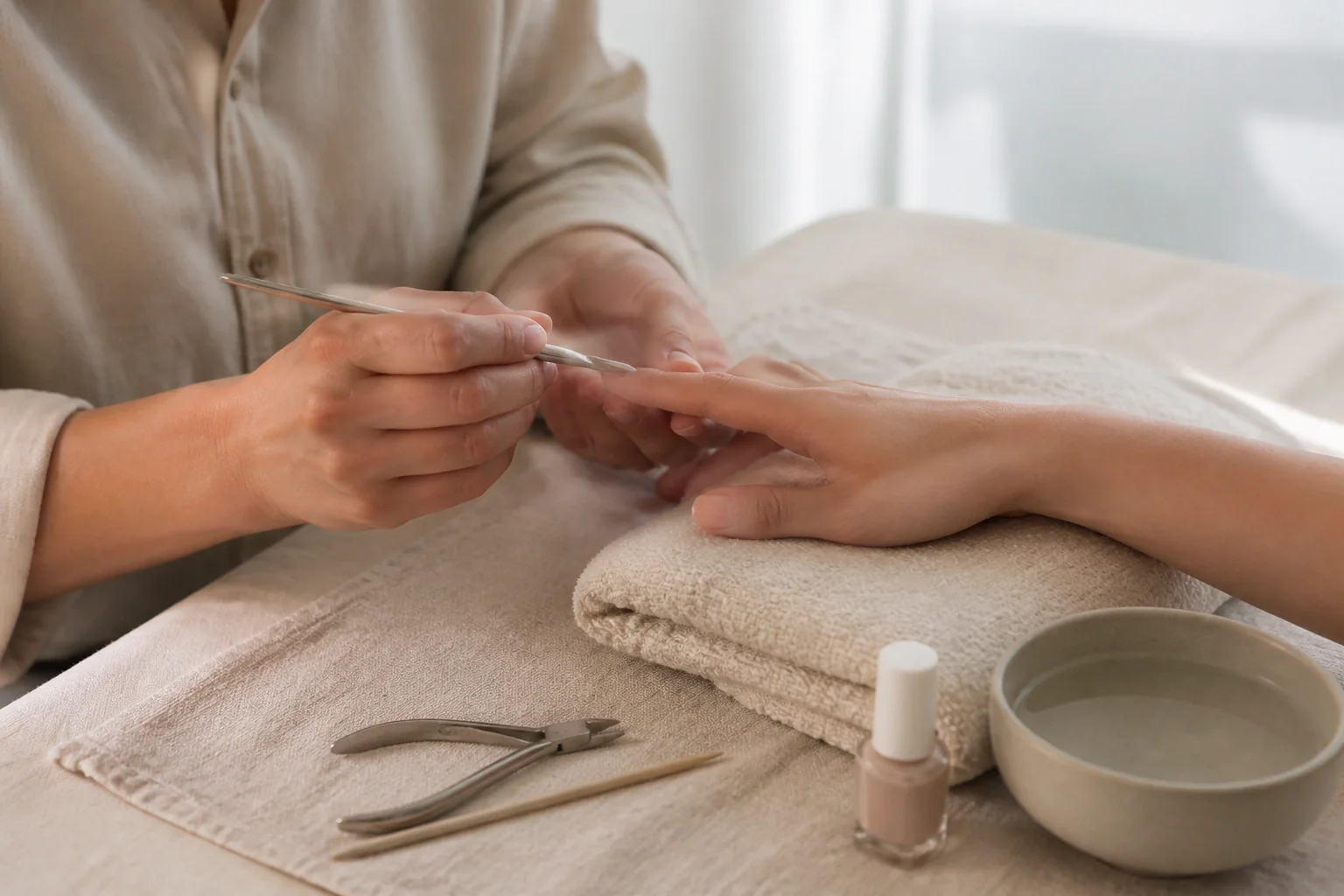Préparation de soins esthétiques avant un mariage — illustration générée par IA