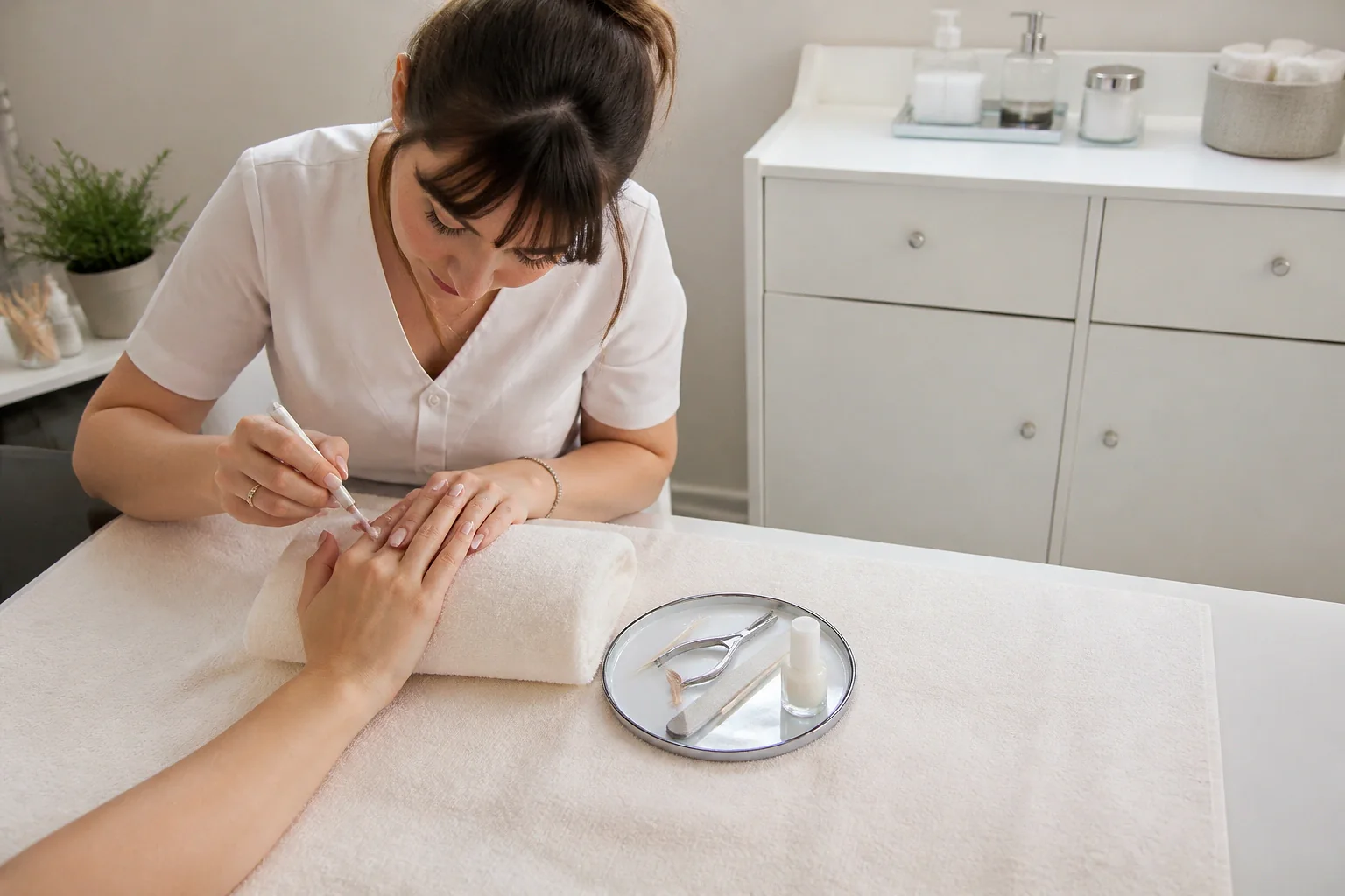 Préparation de soins esthétiques avant un mariage — illustration générée par IA