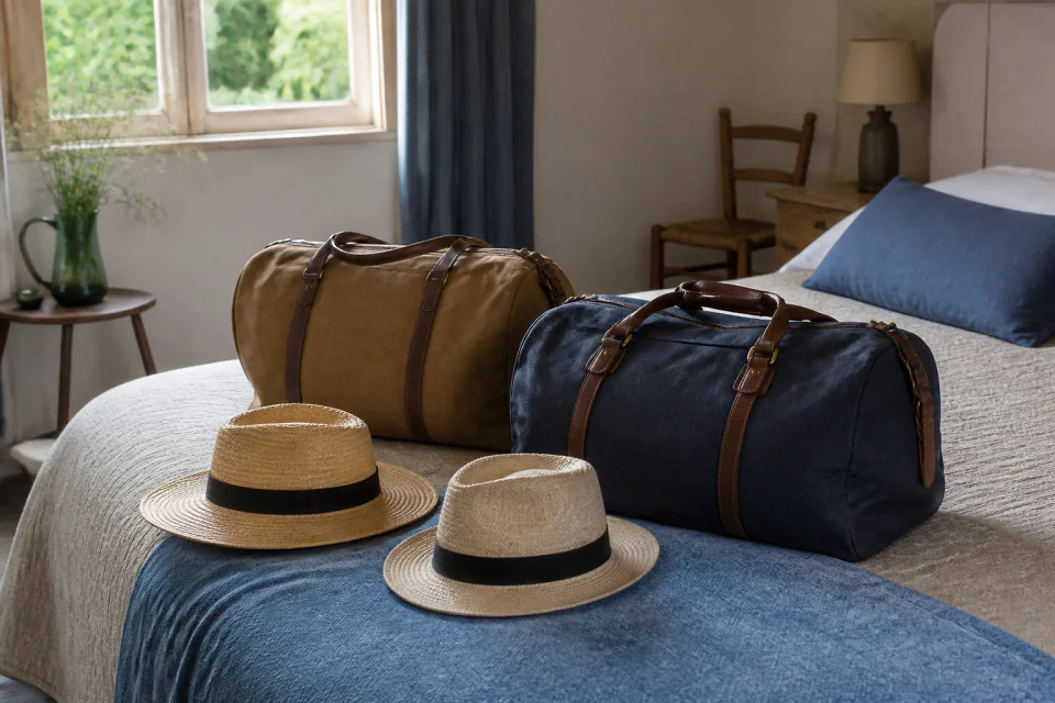 Bagages et hébergement pour un voyage de noces — illustration générée par IA