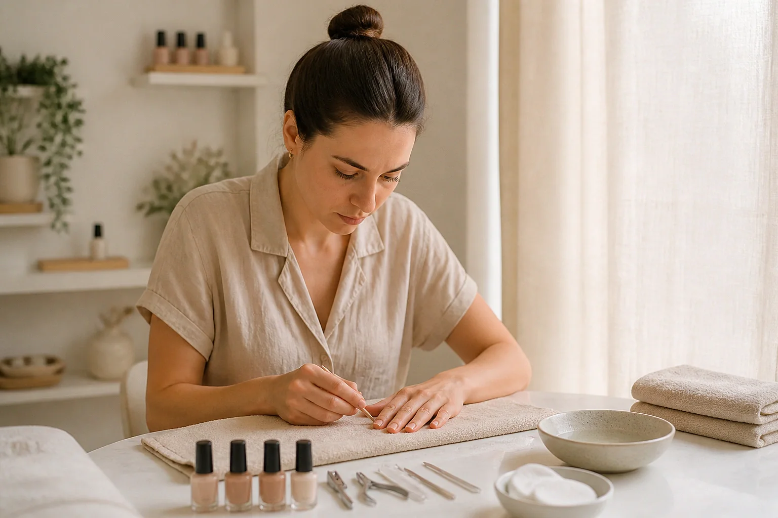 Préparation de soins esthétiques avant un mariage — illustration générée par IA