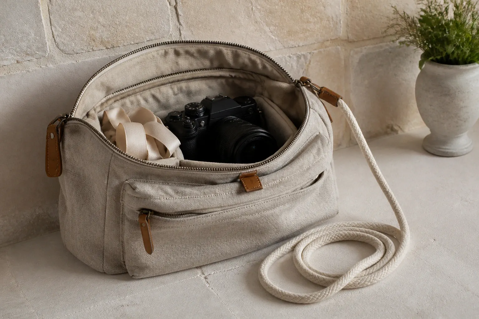Appareil photo et accessoires de reportage de mariage — illustration générée par IA
