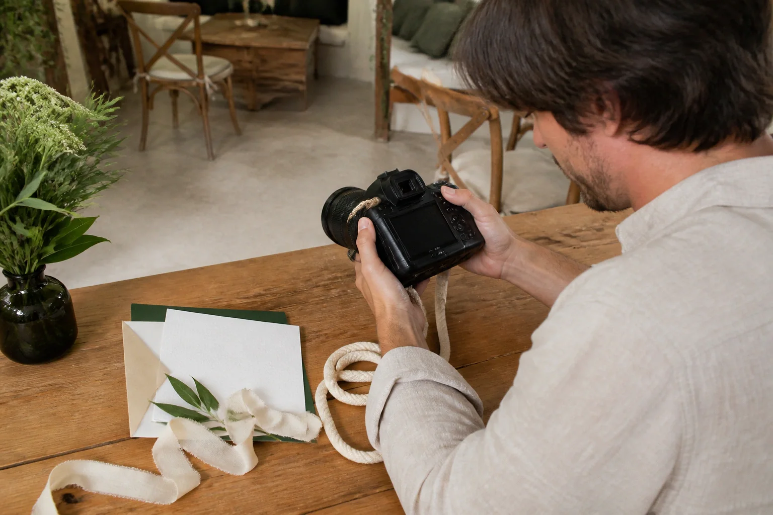 Appareil photo et accessoires de reportage de mariage — illustration générée par IA
