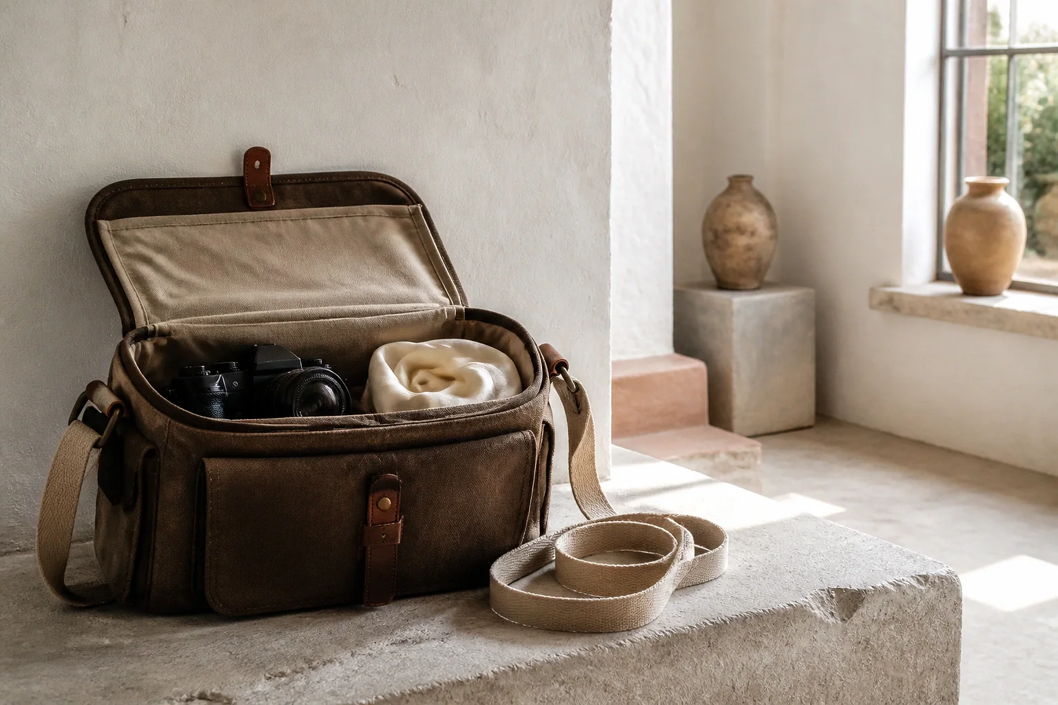 Appareil photo et accessoires de reportage de mariage — illustration générée par IA