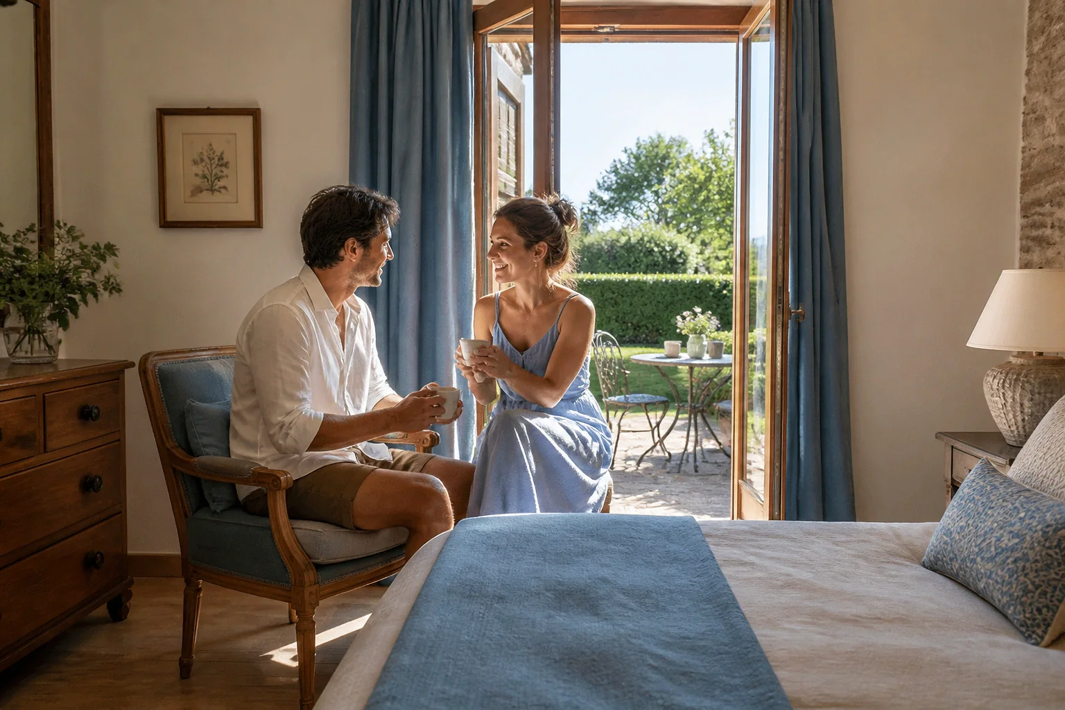 Bagages et hébergement pour un voyage de noces — illustration générée par IA