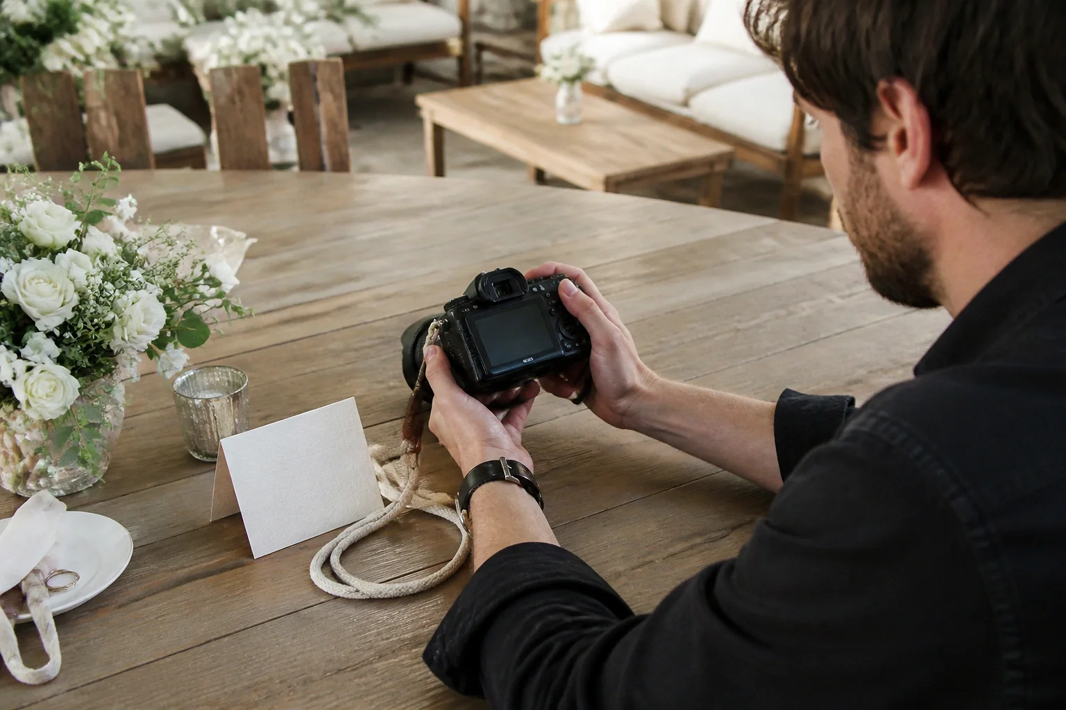 Appareil photo et accessoires de reportage de mariage — illustration générée par IA