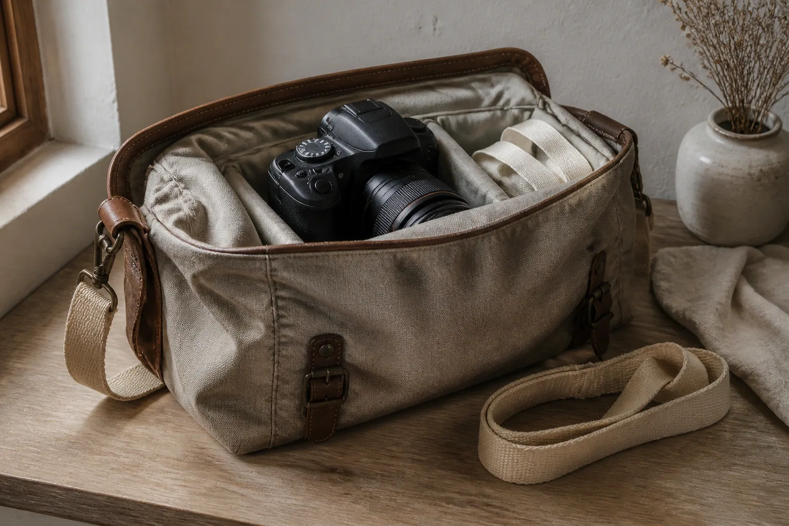 Appareil photo et accessoires de reportage de mariage — illustration générée par IA