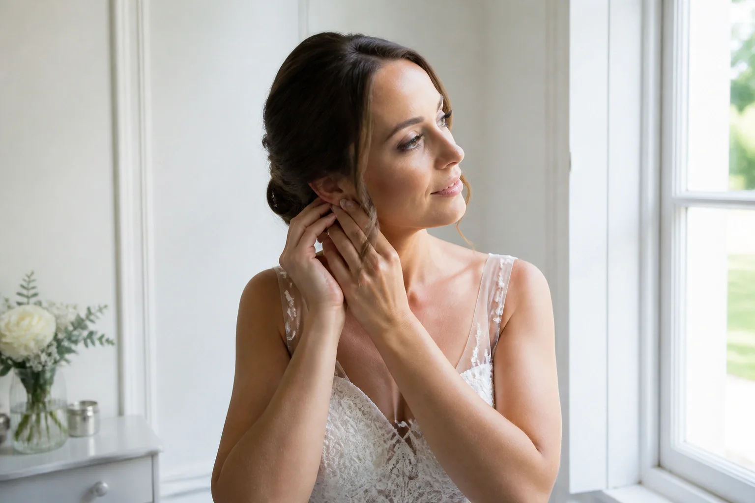 Préparation d’un maquillage de mariage — illustration générée par IA