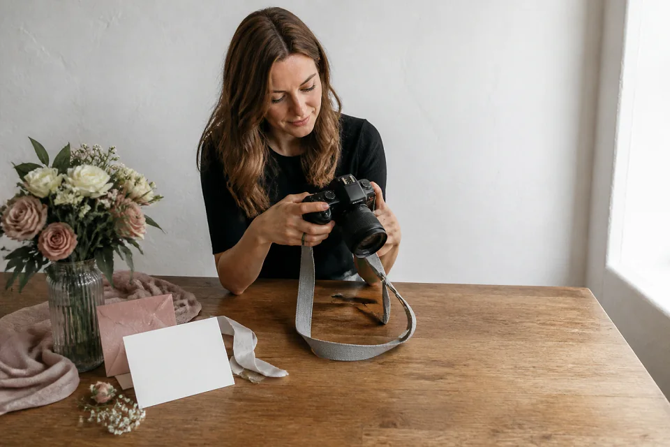 Appareil photo et accessoires de reportage de mariage — illustration générée par IA