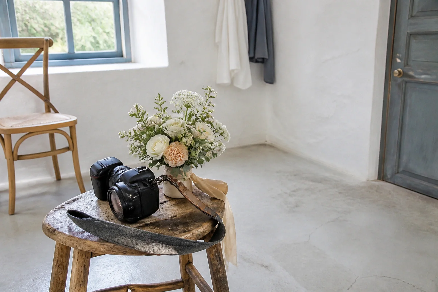 Appareil photo et accessoires de reportage de mariage — illustration générée par IA