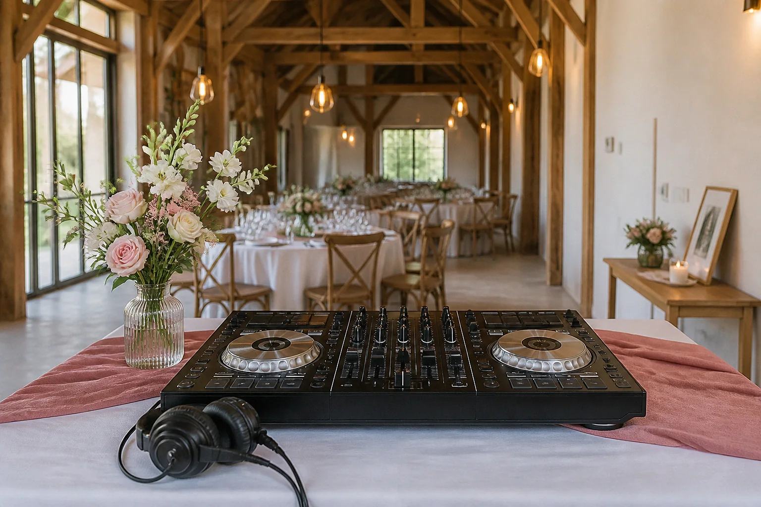 Préparation musicale d’une soirée de mariage — illustration générée par IA