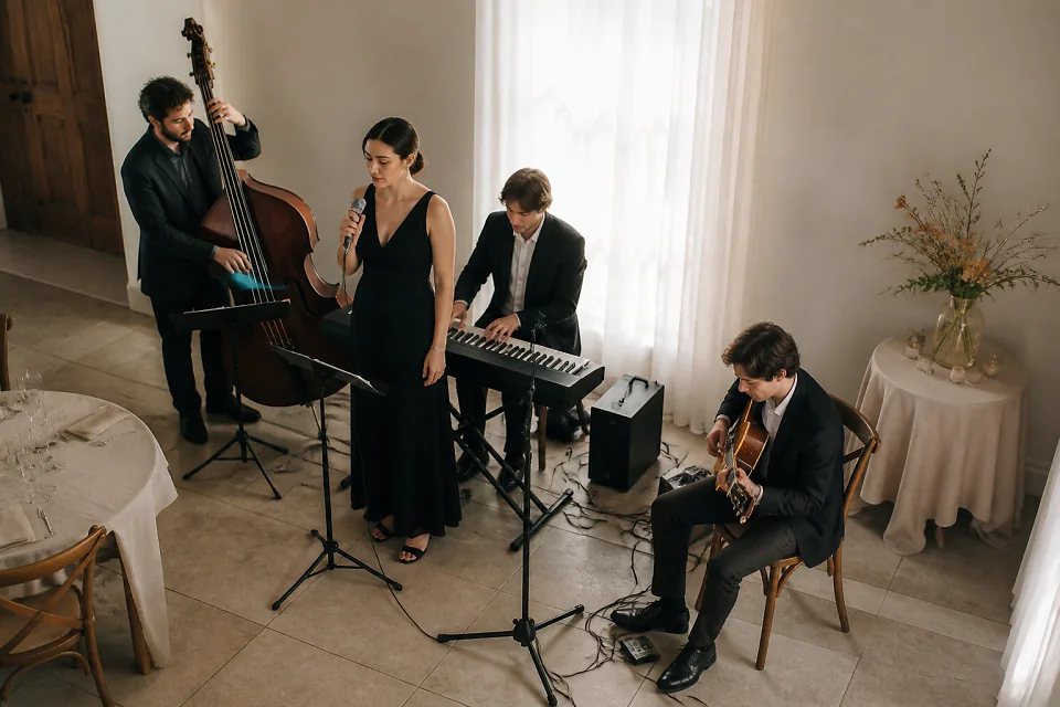 Instruments préparés pour un groupe de mariage — illustration générée par IA