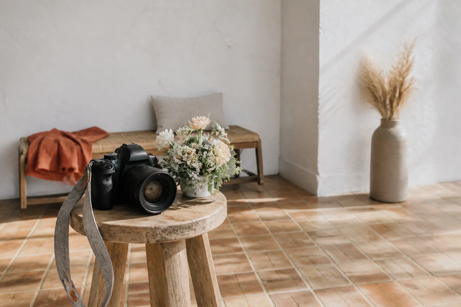 Appareil photo et accessoires de reportage de mariage — illustration générée par IA