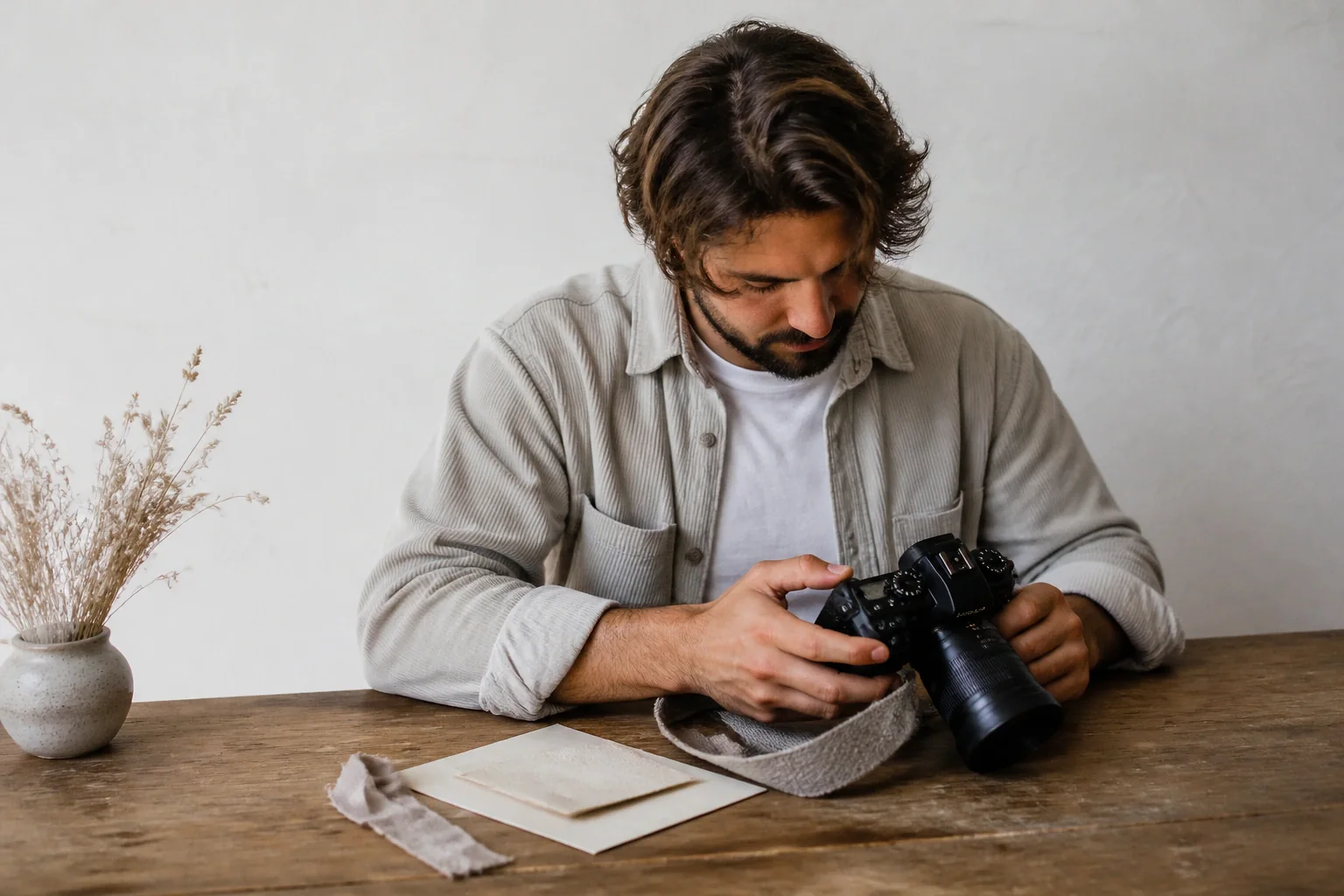 Appareil photo et accessoires de reportage de mariage — illustration générée par IA