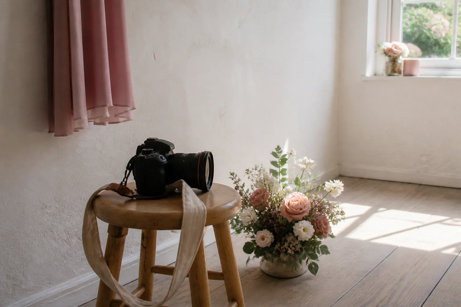 Appareil photo et accessoires de reportage de mariage — illustration générée par IA